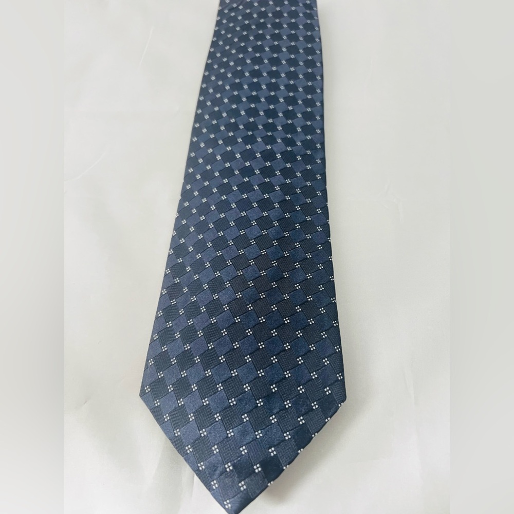 Giorgio Armani Silk Tie New Navy Blue Made In Italy Authentic